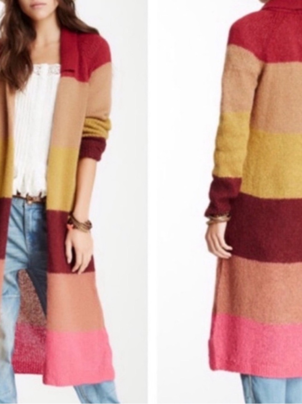Free People Over the Rainbow Striped Women's Cardigan Sweater